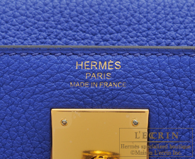 Hermes　Kelly bag 28　Blue electric　Clemence leather　Gold hardware