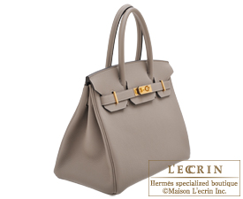Hermes　Birkin bag 30　Gris asphalt　Togo leather　Gold hardware