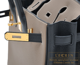 Hermes　Birkin bag 30　Etoupe grey/Black　Togo leather　Gold hardware