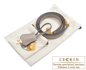 Hermes　Kelly bag 28　Gris asphalt　Evercolor leather　Gold hardware