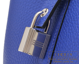 Hermes　Picotin Lock　Touch bag 22/MM　Blue electric　Clemence leather/Matt alligator crocodile skin　Silver hardware