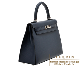 Hermes　Kelly bag 25　Blue indigo　Epsom leather　Silver hardware