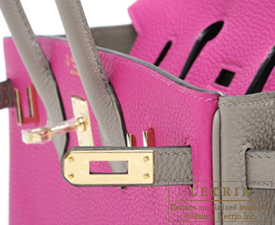Hermes　Birkin bag 25　Rose purple/Gris asphalt　Togo leather　Champagne gold hardware