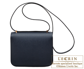 Hermès Bleu Indigo Epsom Leather Mini Constance 18 Crossbody H