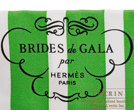 Hermes　Twilly　Brides de gala bayadere　Vert/White/Rouge　Silk