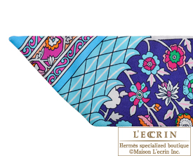 Hermes　Twilly　Tapis persans　Vert/Blue/Fuchsia　Silk
