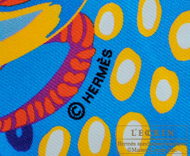 Hermes　Twilly　Under the waves　Orange/Blue/Fuchsia　Silk