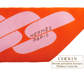 Hermes　Twilly　Clic cest noue　Orange/Rose poudre　Silk