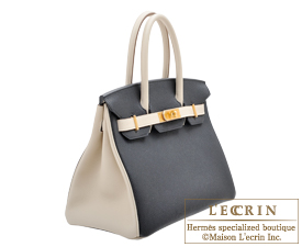 Hermes　Birkin bag 30　Black/Craie　Togo leather　Matt gold hardware