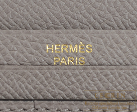Hermes　Bearn Soufflet　Gris asphalt　Epsom leather　Rose gold hardware