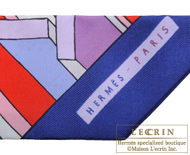 Hermes　Twilly　On a summer day　Marine/Mauve/Corail　Silk