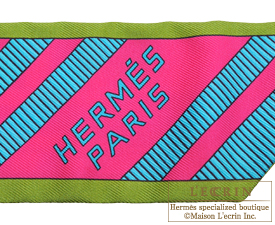 Hermes　Twilly　Balade en berline　Fuchsia/Orange/Green　Silk