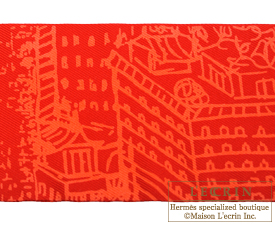 Hermes　Twilly　De Passage A Tokyo　Rouge/white　Silk