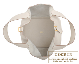 Hermes　Picotin Lock bag GM　Beton　Clemence leather　Gold hardware
