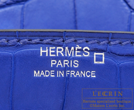 Hermes　Birkin bag 25　Blue electric　Matt niloticus crocodile skin　Silver hardware