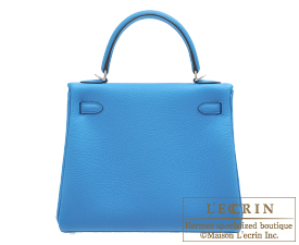 Hermes　Kelly bag 25　Blue zanzibar　Togo leather　Silver hardware