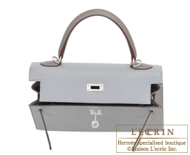 Hermes　Personal Kelly bag 25　Gris mouette/Etain　Epsom leather　Matt silver hardware