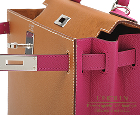 Hermes　Personal Kelly bag 28　Gold/Rose purple　Epsom leather　Silver hardware