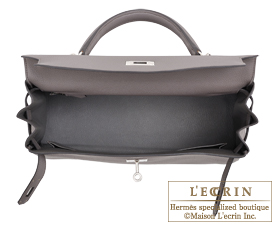 Hermes　Kelly bag 32　Retourne　Etain/Etain grey　Togo leather　Silver hardware