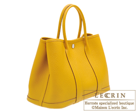 Hermes　Garden Party bag 30/TPM　Jaune ambre　Country leather　Silver hardware