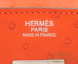 Hermes Birkin bag 30 Capucine Ostrich leather Silver hardware