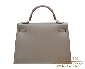 Hermes　Kelly bag 32　Etain/Etain grey　Epsom leather　Silver hardware