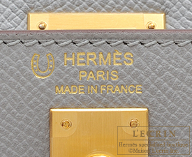Hermes　Personal Kelly bag 25　Gris mouette/Blue electric　Epsom leather　Matt gold hardware