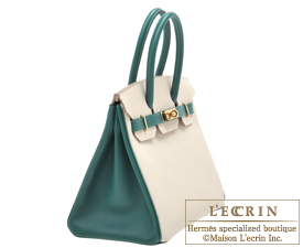 Hermes　Birkin bag 30　Craie/Malachite　Epsom leather　Gold hardware