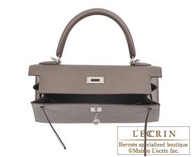 Hermes　Kelly bag 25　Etain　Epsom leather　Silver hardware