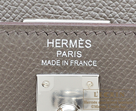 Hermes　Kelly bag 25　Etain　Epsom leather　Silver hardware