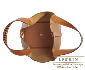 Hermes　Picotin Lock　Tressage De Cuir bag PM　Gold/Black/Craie　Epsom leather　Silver hardware