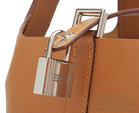 Hermes　Picotin Lock　Tressage De Cuir bag 18/PM　Gold/Black/Craie　Epsom leather　Silver hardware
