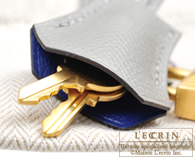 Hermes　Kelly bag 28　Sellier　Blue electric/Gris mouette　Epsom leather　Matt gold hardware