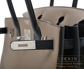 Hermes　Birkin bag 30　Etoupe grey/Black　Togo leather　Matt silver hardware
