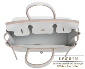 Hermes　Birkin bag 30　Pearl grey　Clemence leather　Silver hardware