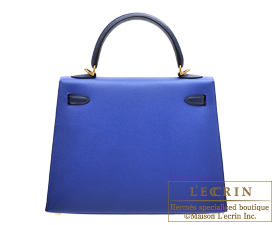 Hermes　Personal Kelly bag 25　Blue electric/Blue saphir　Epsom leather　Gold hardware