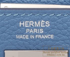Hermes　Kelly bag 28　Azur　Togo leather　Silver hardware