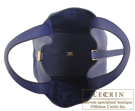 Hermes　Picotin Lock bag 18/PM　Blue encre　Clemence leather　Gold hardware
