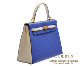 Hermes　Personal Kelly bag 25　Blue electric/Craie　Epsom leather　Gold hardware