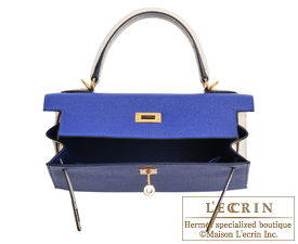 Hermes　Personal Kelly bag 25　Blue electric/Craie　Epsom leather　Gold hardware