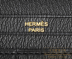Hermes　Bearn Soufflet　Graphite　Alligator crocodile skin　Gold hardware