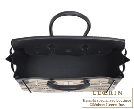 Hermes　Birkin Dechainee bag 35　Black/Ficelle　Swift/Toile De Camp　Silver hardware