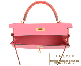 Hermes　Kelly bag 28　Rose azalee/Rose jaipur　Epsom leather　Gold hardware