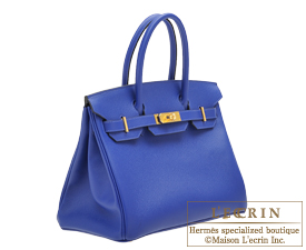Hermes　Birkin bag 30　Blue electric　Epsom leather　Gold hardware