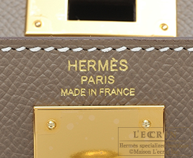 Hermes　Kelly bag 28　Etoupe grey　Epsom leather　Gold hardware