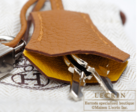Hermes　Birkin Officier 30　Gold/Jaune ambre　Togo leather/Swift leather　Silver hardware