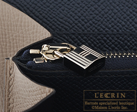 Hermes　Kelly wallet long Verso　Gris asphalt/Blue indigo　Epsom leather　Silver hardware