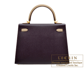 Hermes　Personal Kelly bag 25　Raisin/Trench　Epsom leather　Matt gold hardware
