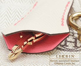 Hermes　Personal Kelly bag 25　Rose azalee/Craie　Epsom leather　Champagne gold hardware