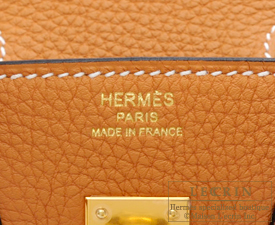 Hermes　Birkin bag 25　Toffee　Togo leather　Gold hardware